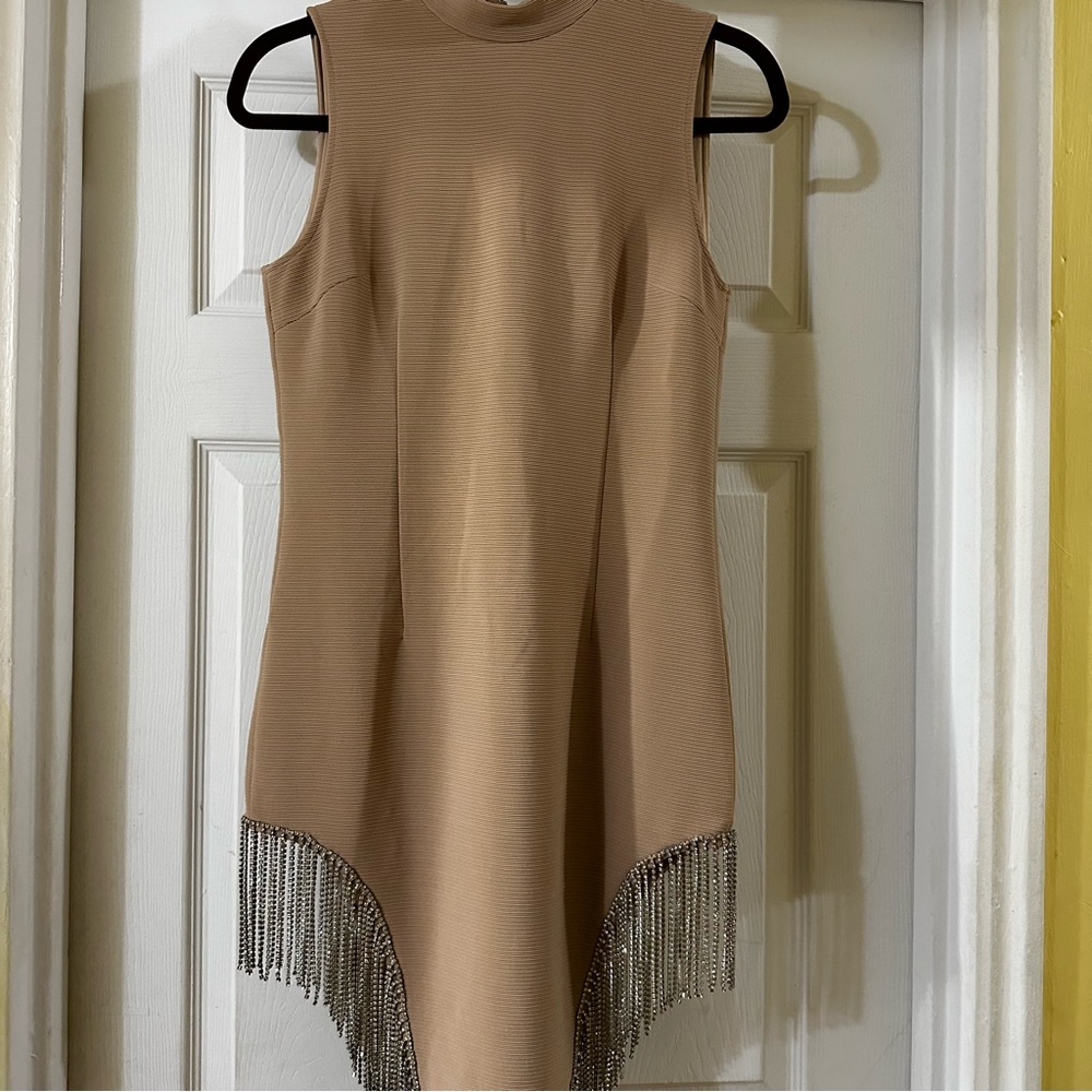 Nude mini dress